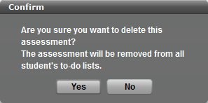Assignment Delete Confirmation Message
