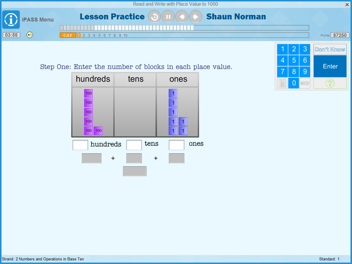 iPass Lesson Practice Screenshot